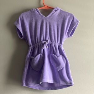 3T terry cloth toddler girl The Children’s Place swimsuit purple coverup
